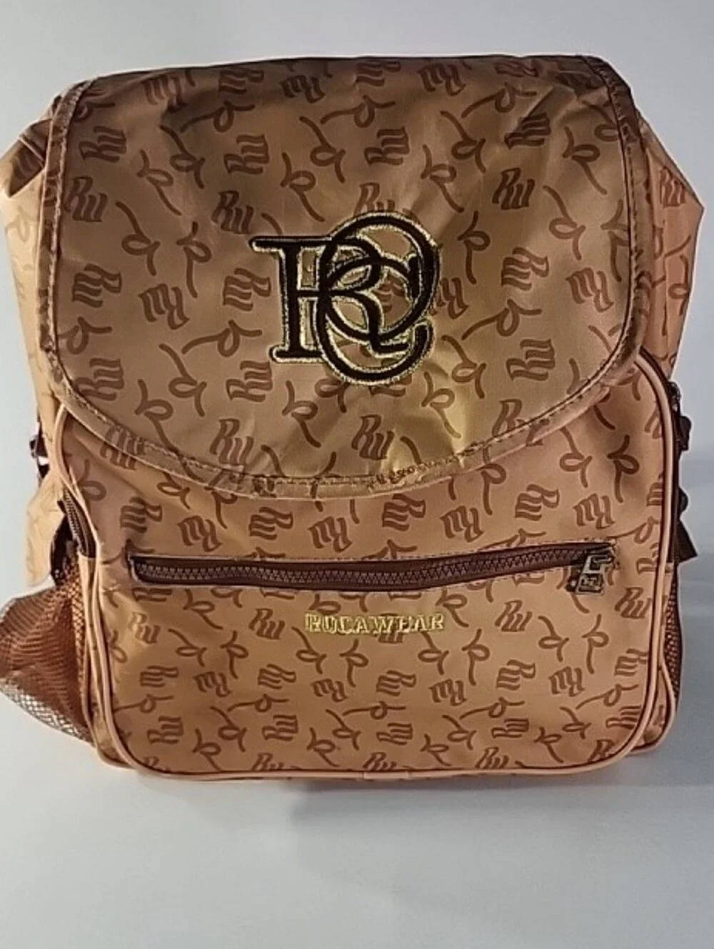 Rocawear Tan Monogram Logo Backpack